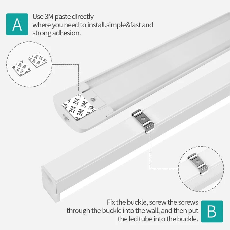 Led Tube Light With 1.8m Switch Wire 30cm 50cm 60cm Kitchen Lamp For Living Room Bedroom Under Cabinet Lights Bar Led Tube Lamp by MVEnergo