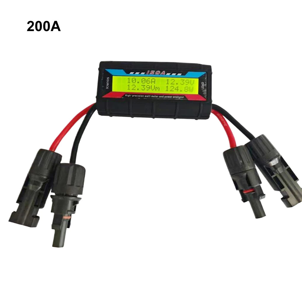 150A/200A Power Meter RC Model Aircraft Power Meter Analyzer Current Power Meter Solar Energy Tester with Photovoltaic Connector