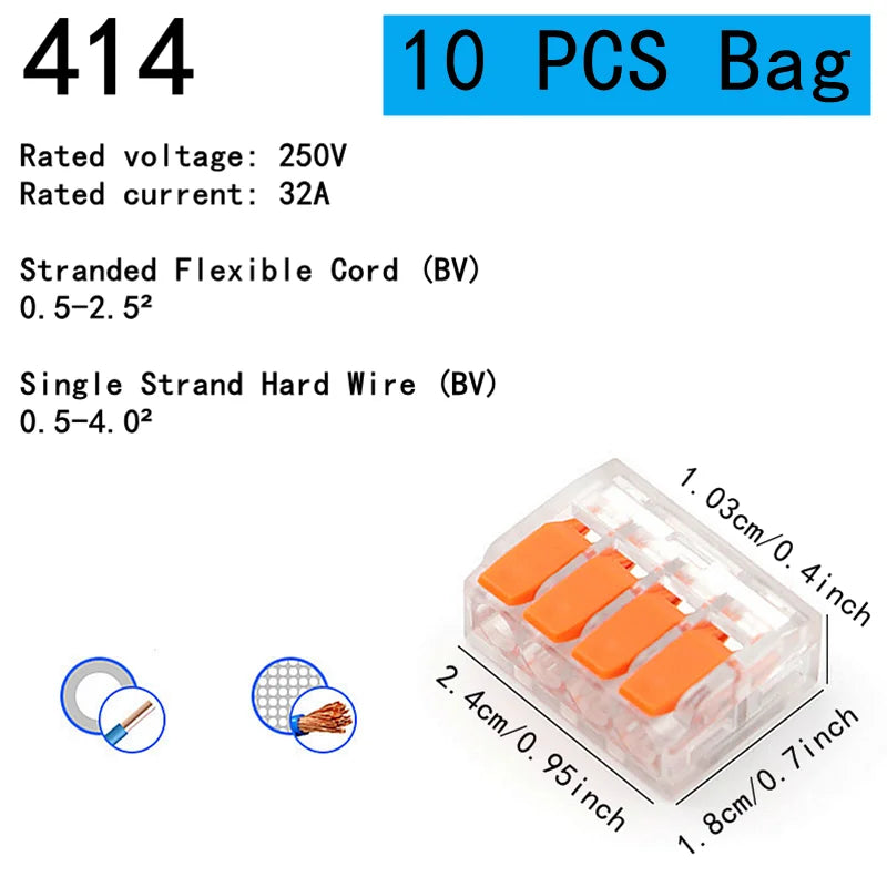 10-75 Pcs Orange Universal Type Quick Plug-in Terminals,Electrical Equipment Connectors,Wire Connector Terminals,250V/32A by MVEnergo
