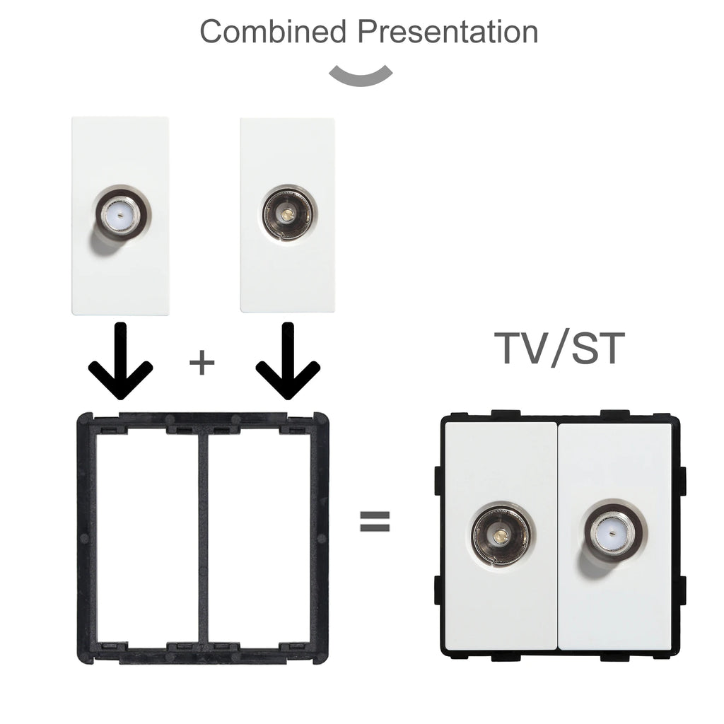 BSEED Glass Frames TV/ST/USB Socket Type-C EU Socket CAT5 RJ45 HDMI Socket Function Parts 1/2Way Mechanical Button Switches Part by MVEnergo