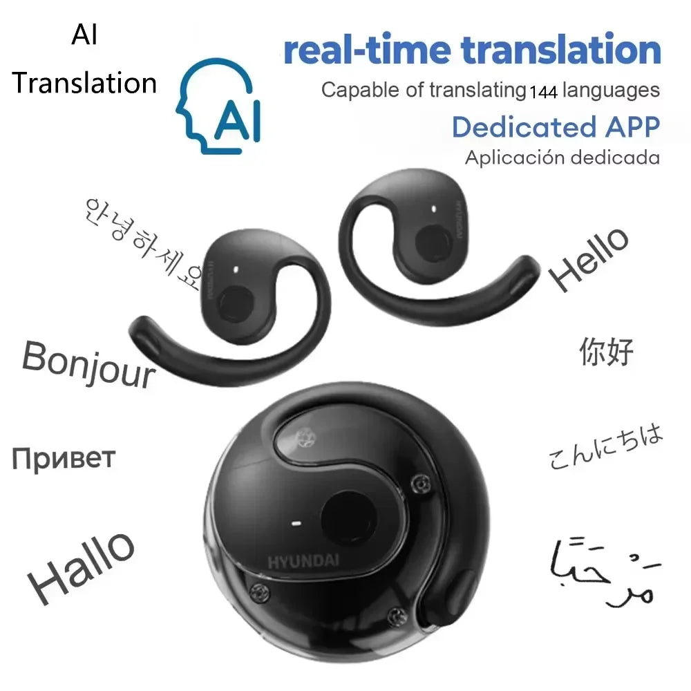 144-Language AI Translation Headphones: Wireless Ear-Hook Style for Real-Time Communication During Travel by MVEnergo