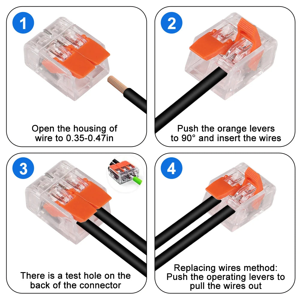 30PCS Lever Wire Connectors Kit 2/3/4/5 Port Electrical Quick Connect Push-in Compact Splicing Electrical Connectors for Wiring