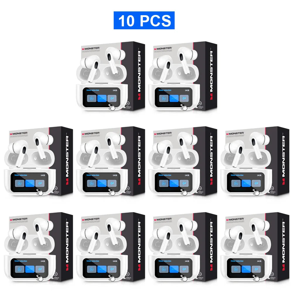 MONSTER Tws Wireless Bluetooth Earphones HD Stereo Sound Earbuds Headphones Charging Box LCD Touch Display Sports In-Ear Headset by MVEnergo