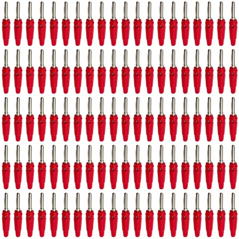 20/100PCS 4mm Banana Plug Connectors Red & Black Stackable High-Current Insulated Plugs with Screw Terminals for Speakers & Lab
