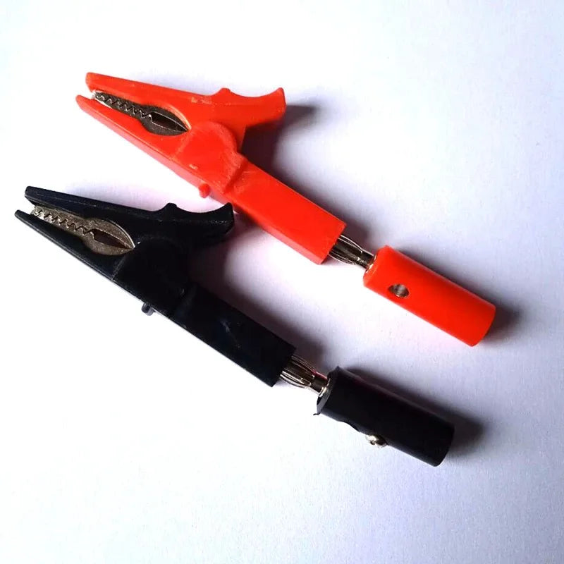 Alligator Clip with Banana Plugs Set No Welding Fully Insulated Safety Electrical Test Crocodile Clips Connector for Multimeter by MVEnergo