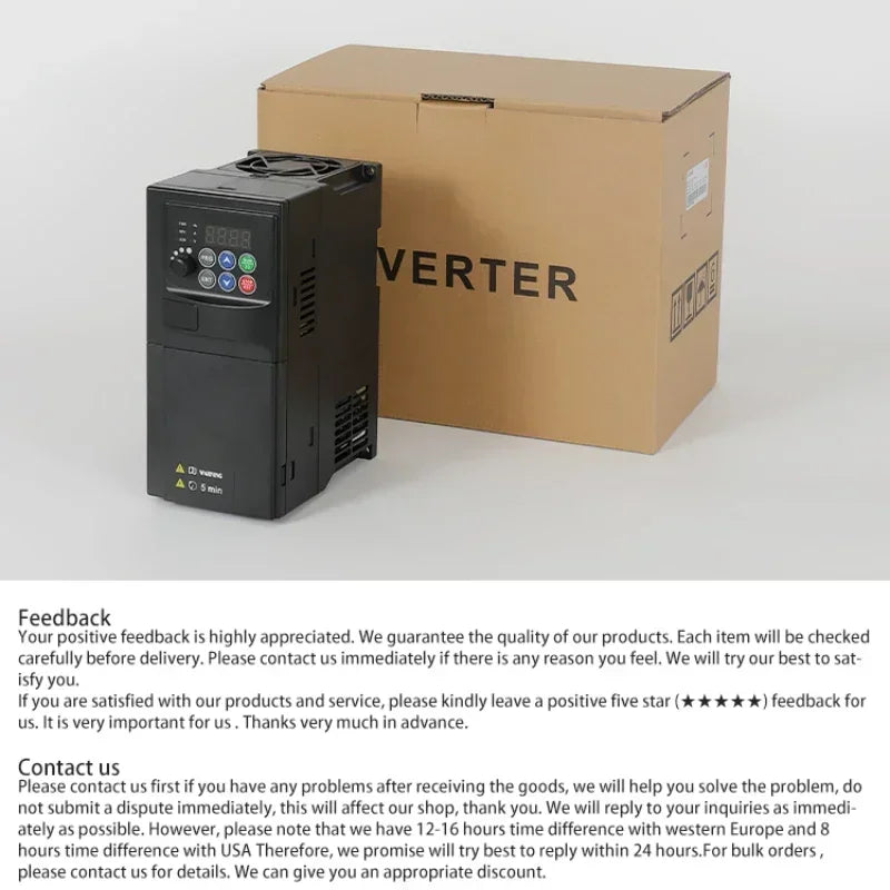 Input 220V to Output 380V VFD Variable Frequency Drive Converter Inverter 0.75/1.5/2.2/3.7/4/5.5 KW Motor Speed Controller by MVEnergo