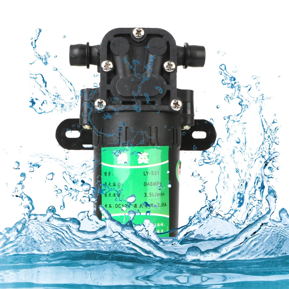 Micro High Pressure Diaphragm Agricultural Electric Water Pump 3.5L/min DC12V Water Spray Car Wash Durable