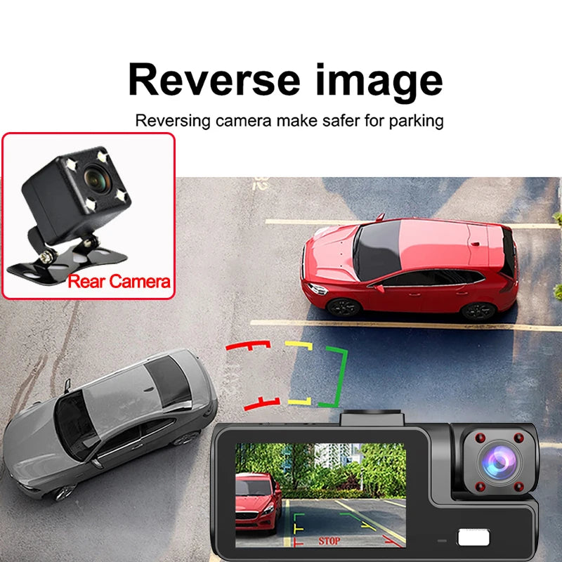 WIFI APP Control Car Dvr 2/3 Channel 1080P Dash Cam for Cars Front optional Rear View Recorder Video Car Camera Car Assecories by MVEnergo