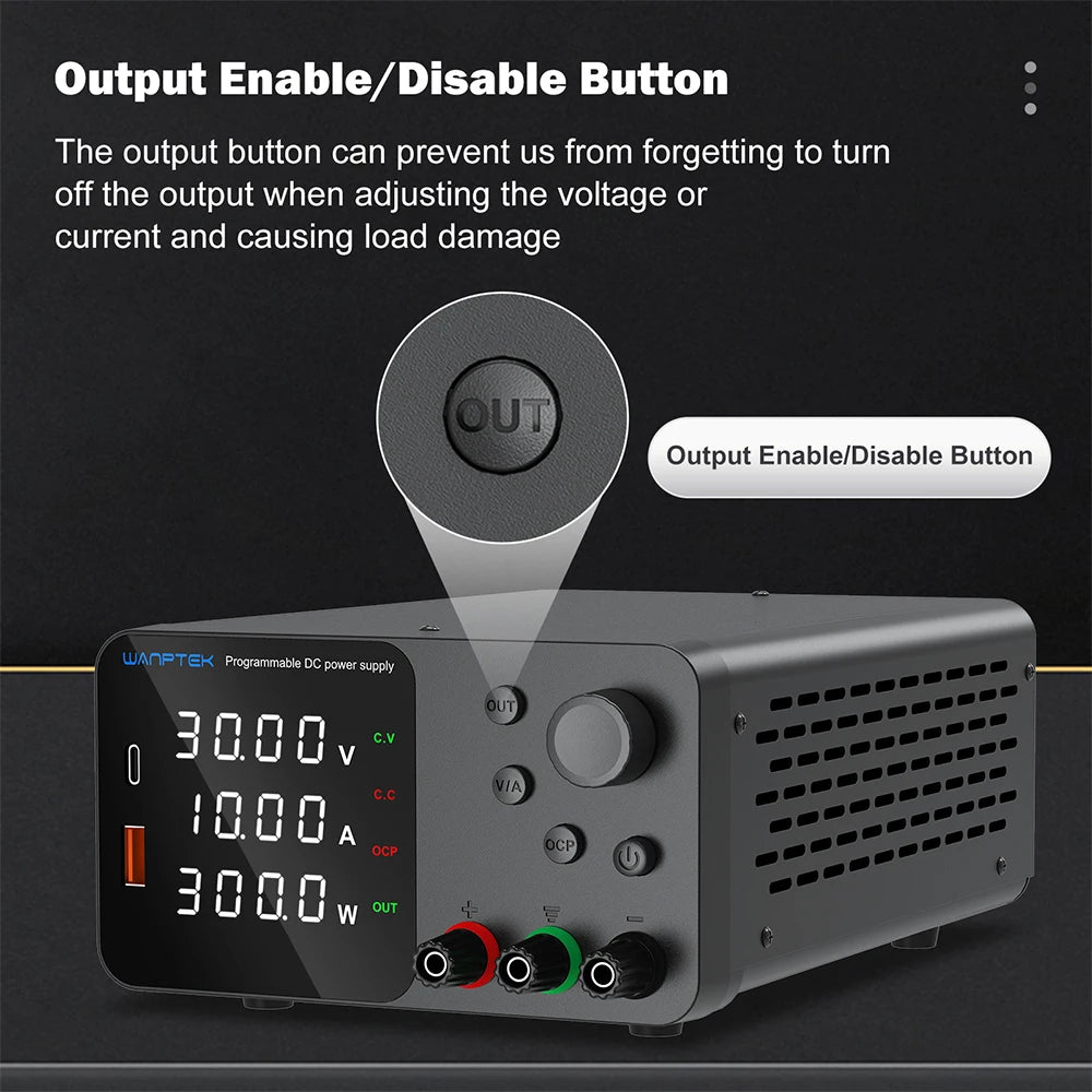 Wanptek Adjustable DC power supply 30V 10A 60V 5A Lab Bench Power Source Stabilized Power Supply Voltage Regulator Switch 120V3A by MVEnergo