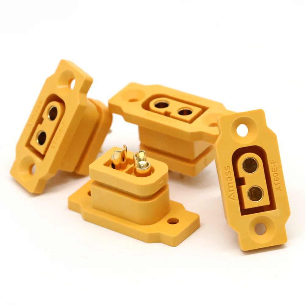 5pc Amass XT60E-F Female Plug Large Current Gold/Brass Ni Plated Connector Power Battery Connecting Adapter for RC Model by MVEnergo