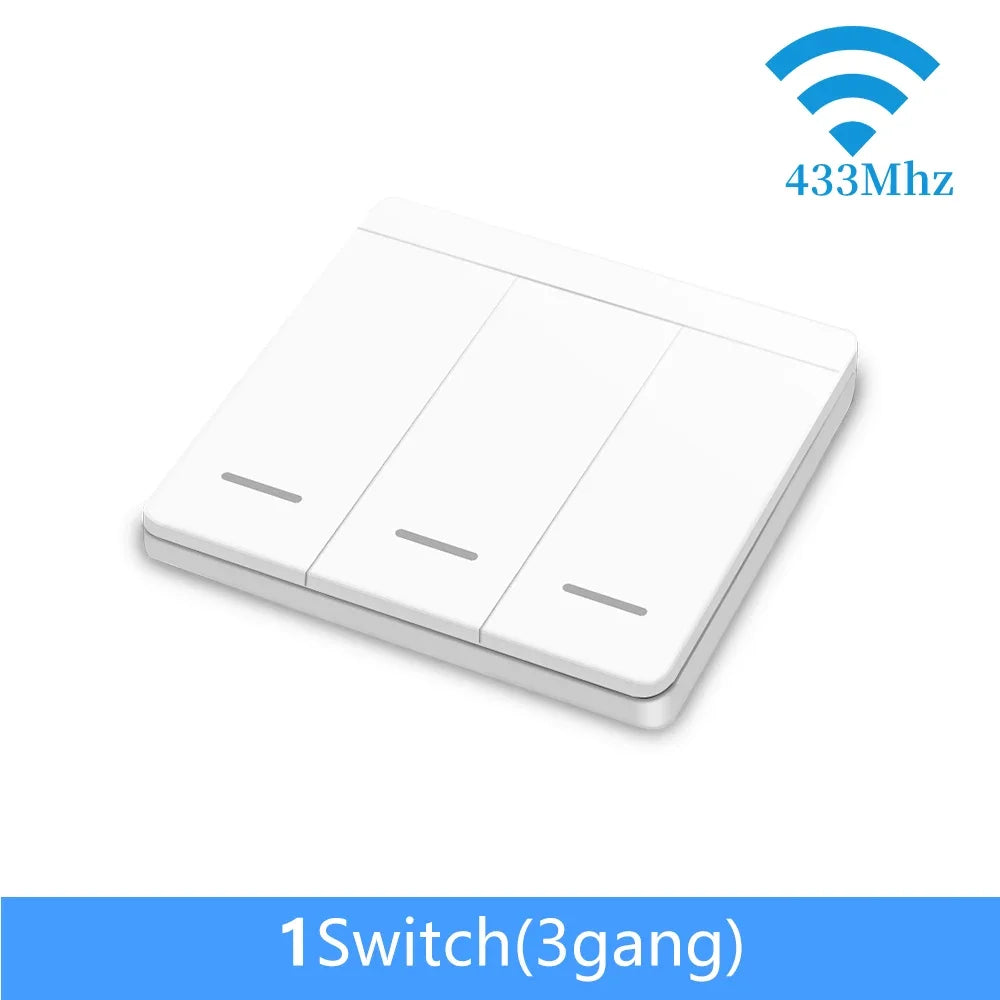RF 433Mhz Wireless Remote Control Light Switch Push Button Wall Switch AC 110V 220V Relay Receiver Up To 100M Control for Lamp by MVEnergo