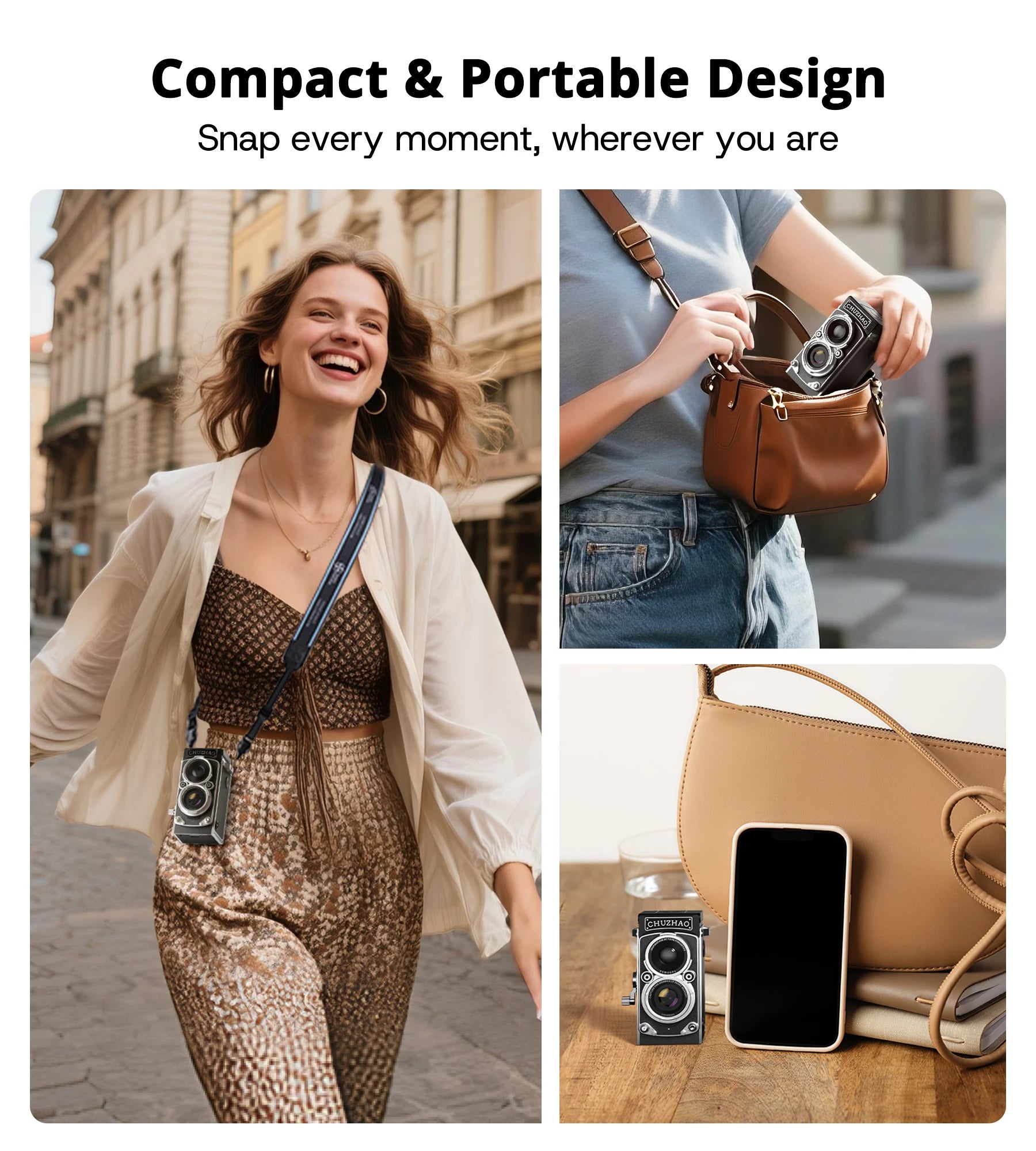 CHUZHAO Mini Retro Digital Camera with 1.54inch Screen 1080p Video 12MP Photos Compact Vintage Portable for Birthday Gift by MVEnergo