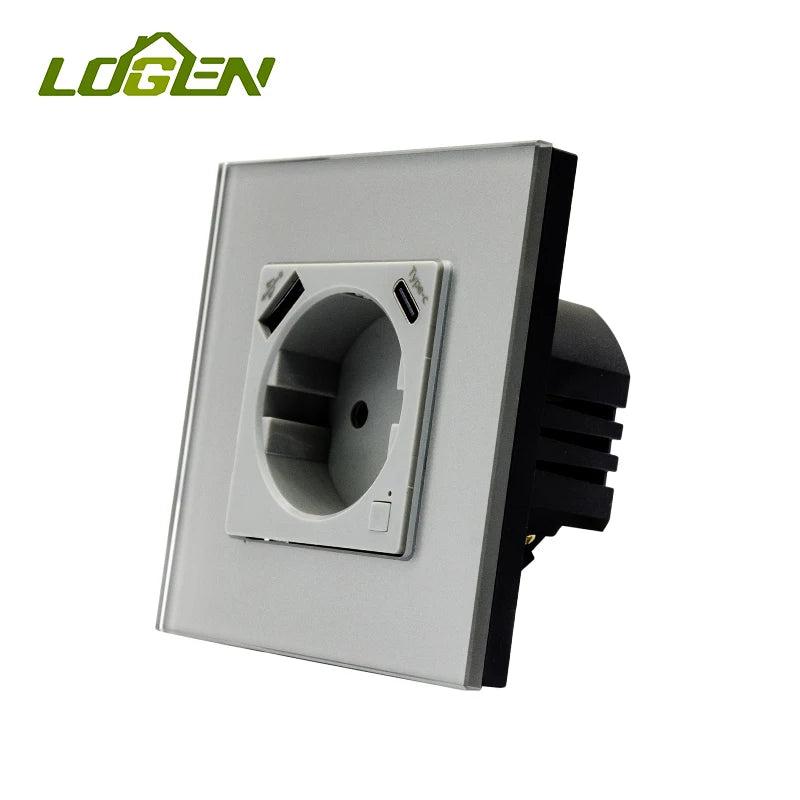 Wifi Smart Sockets Type-c USB Fast Charging Timing Function EU Socket Work With Tuya  Alice Alexa 220V Wall Socket