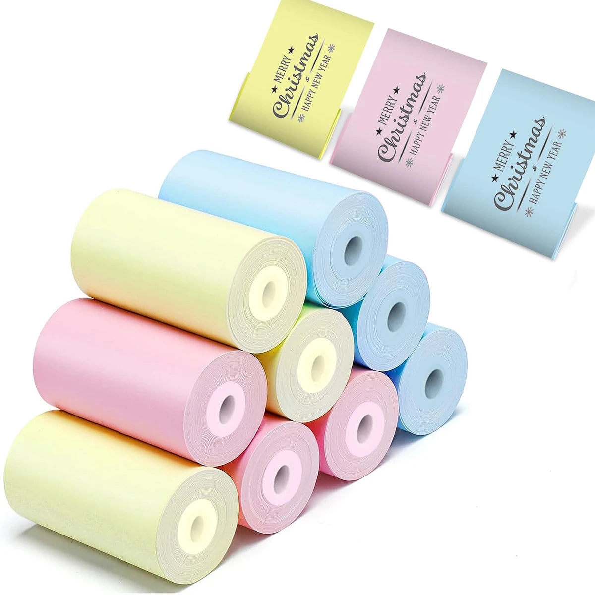 16Rolls Thermal Printer Papers 57x25mm Self-adhesive Thermal Papers HD Color Label Printers for Inkless Mini Portable Printer