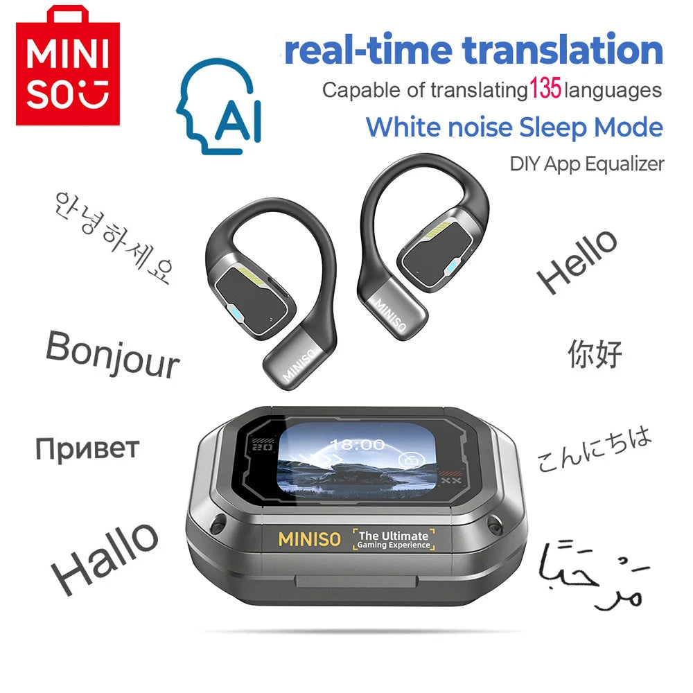[AI Translator] MINISO M98 Wireless Headphones OWS Sports Bluetooth Earphones Gaming Headset ASMR APP Translation Earbuds IPX5 by MVEnergo