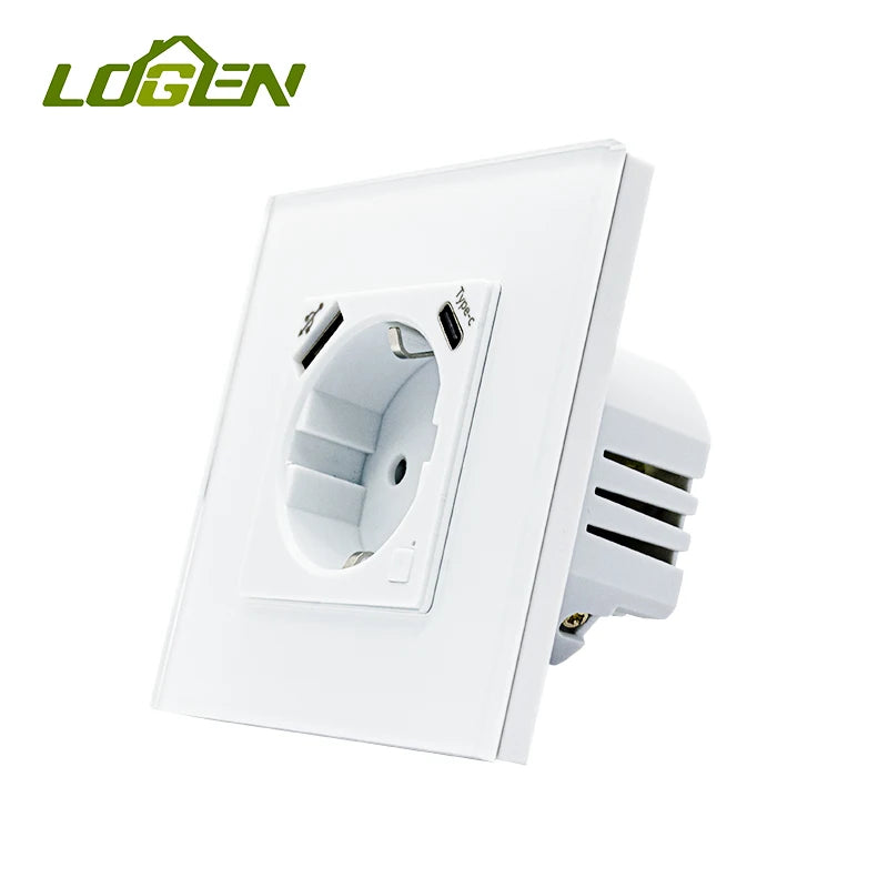 Wifi Smart Sockets Type-c USB Fast Charging Timing Function EU Socket Work With Tuya  Alice Alexa 220V Wall Socket
