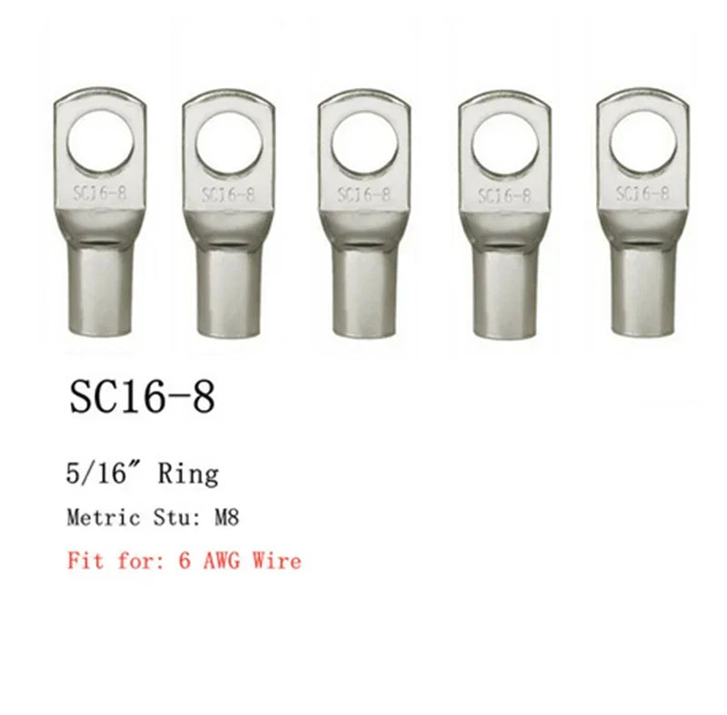 20PCS 4-25mm Assortment Tinned Copper Lugs Ring Crimp Terminals Battery Wire Welding Cable Connectors Kit
