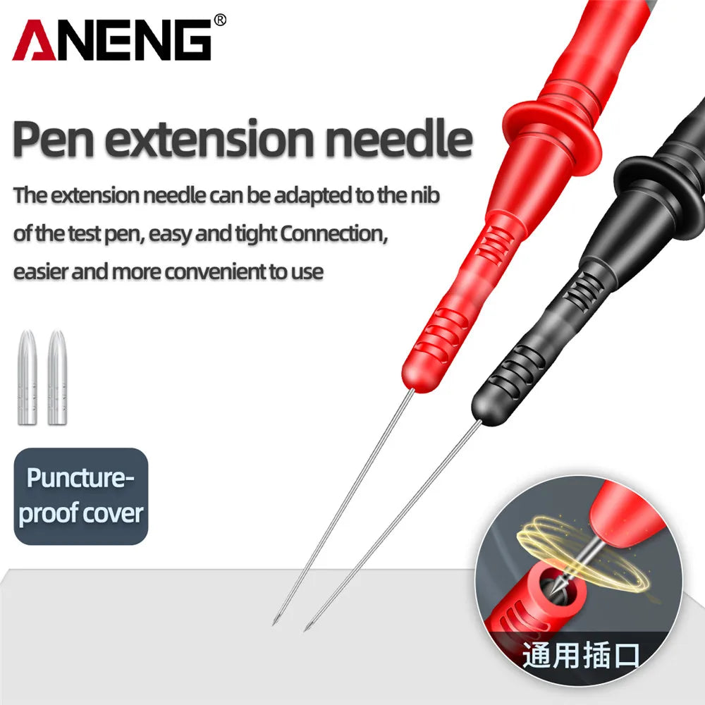 ANENG PT2003 Pen Extension Needle Tip 1 Pair Probe Tip Test Fine tip 1000V/10A Bendable Probe Detachable Accessories Tester Tool by MVEnergo