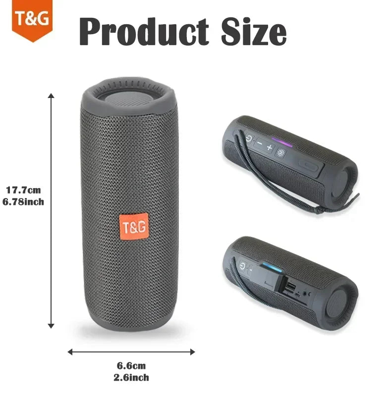 T&G TG365 Portable Bluetooth Speaker Dual Bass LED Wireless Subwoofer Waterproof Outdoor Boombox FM AUX BT TF Music Player by MVEnergo