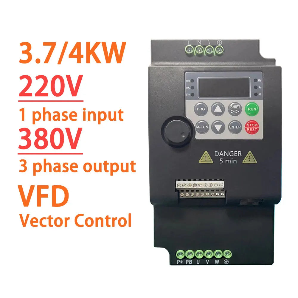 220V 380V VFD Variable Frequency Drive Inverter 0.75/1.5/2.2/3.7/4/5.5KW Vector Control Variator Speed Adjuster Controller by MVEnergo