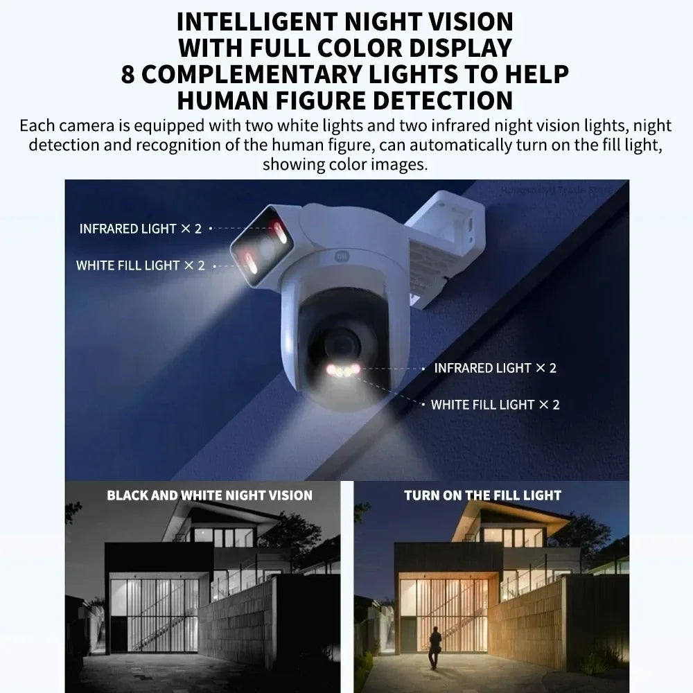Original Xiaomi Outdoor CW500 Dual Camera Version IP66 Security Protection CCTV AI Detection Full-Color Night Vision Smart Home
