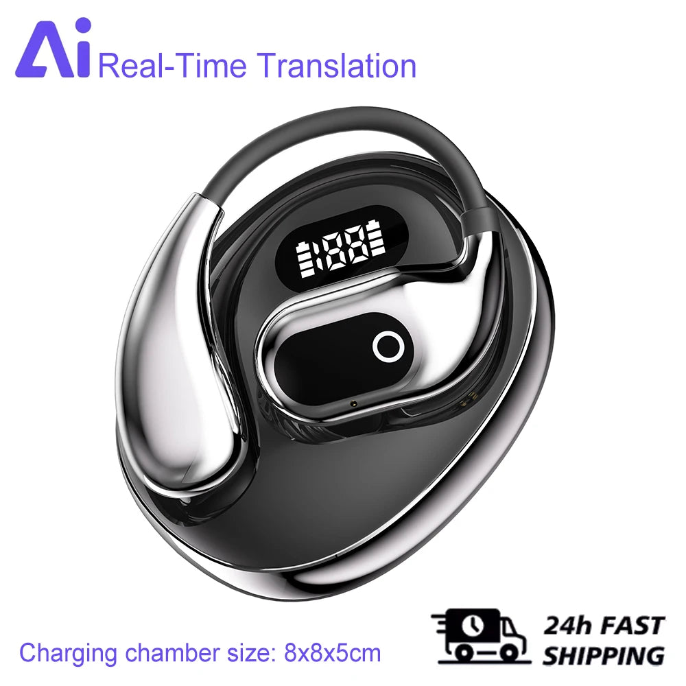 Ai Two-Way Real time Translators Earphone 144 Languages Wireless Bluetooth Smart Voice Translator Headphones For Travel Business by MVEnergo