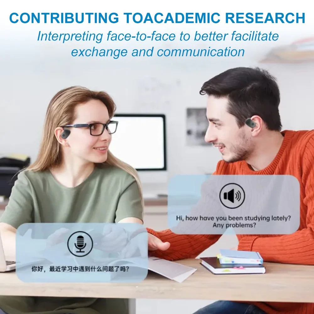 144 Language Translation Wireless Headphones Smart Waterproof Ai Real-time Translator Bluetooth 5.4 Earbuds Business Earphone by MVEnergo