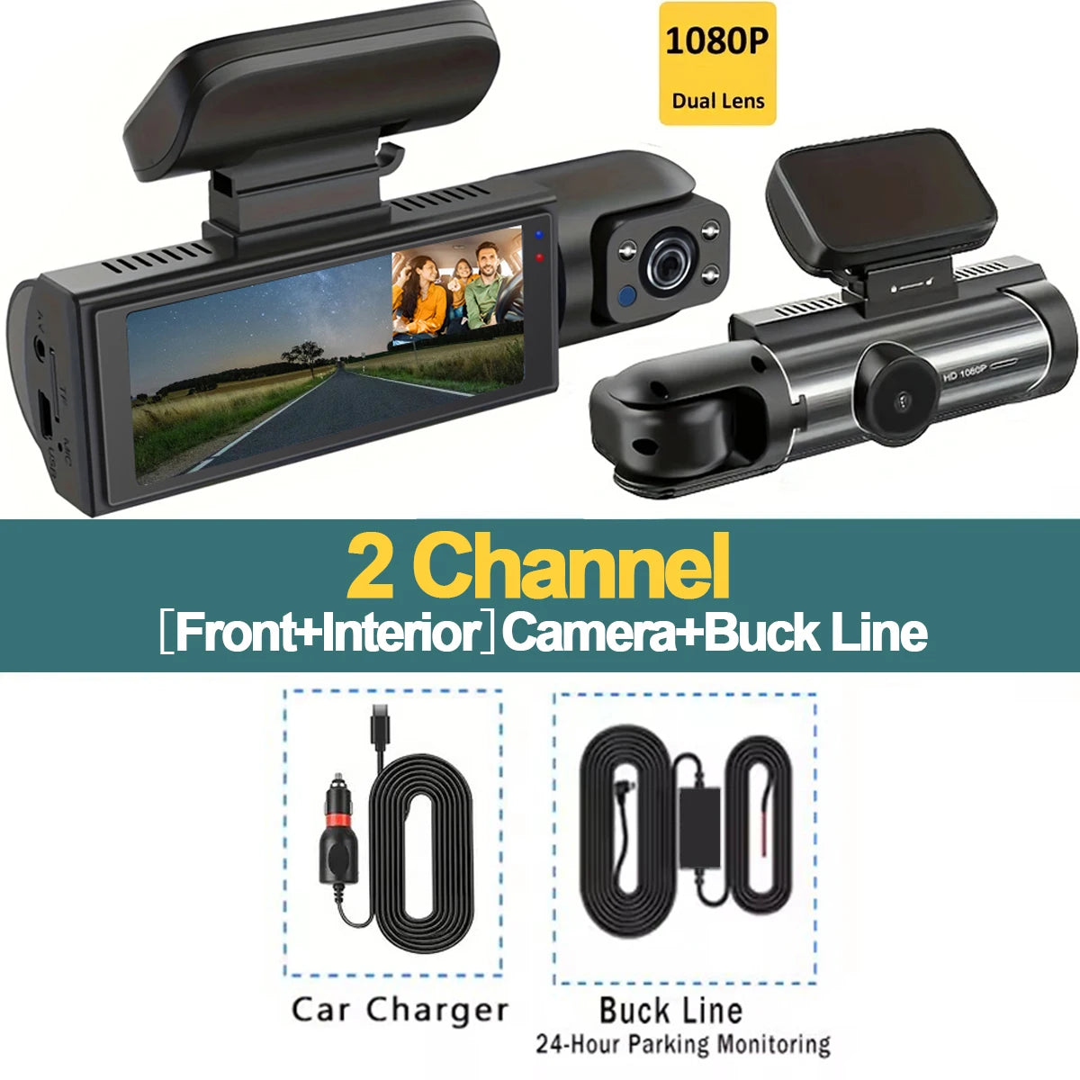 Dash Cam Car DVR 1080P Dashcam for car surveillance camera Automobiles 3 Lens Front Rear Interior Vehicle Video Drive Recorder by MVEnergo