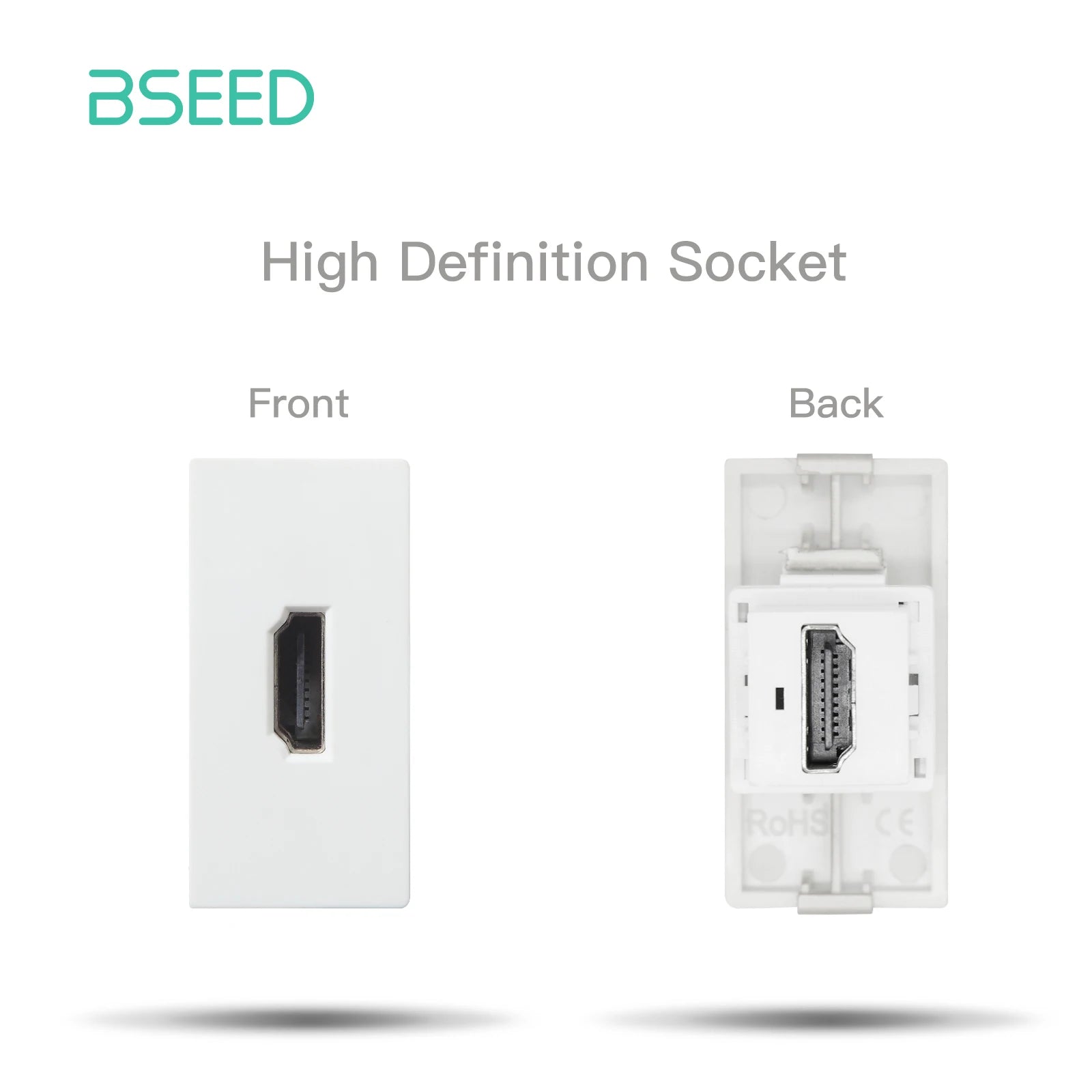 BSEED Glass Frames TV/ST/USB Socket Type-C EU Socket CAT5 RJ45 HDMI Socket Function Parts 1/2Way Mechanical Button Switches Part by MVEnergo