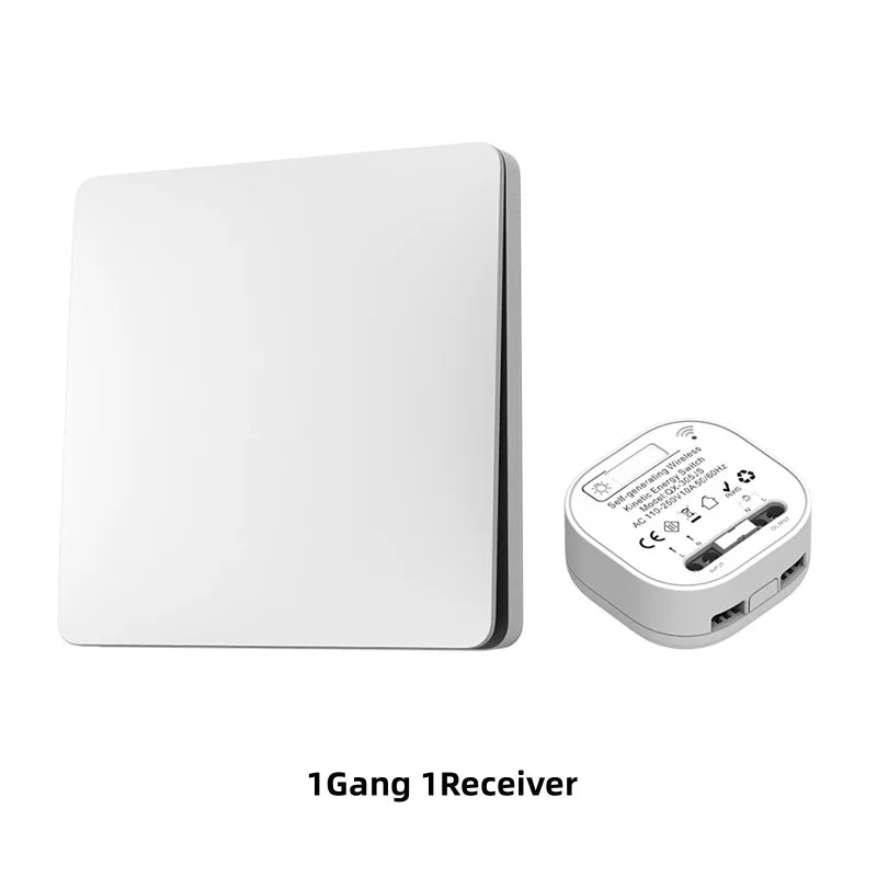 Lunzo RF 433 Self-generating Wireless switch 1 gang No Battery Required Self-Powered Waterproof Remote Control Light Swit by MVEnergo