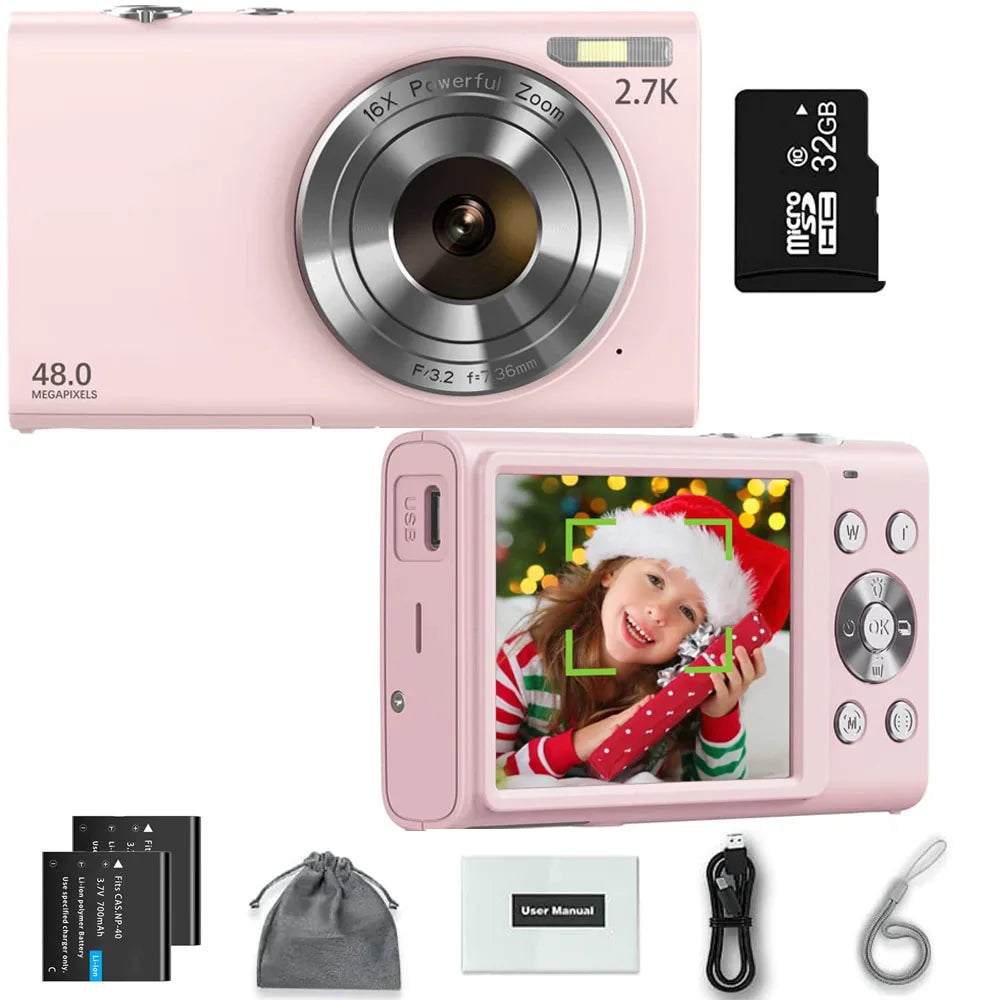 4K Digital Camera Autofocus Vlogging Camera HD 48MP with 2.8" Large Screen Camcorder Camera for Photography for Kid Adult by MVEnergo