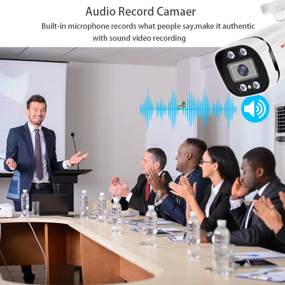 4K Poe Video Surveillance Camera Ip Onvif Audio 48V POE/DC 12V 4MP/5MP/8MP Night Vision Bullet WaterProof security camerafor NVR by MVEnergo