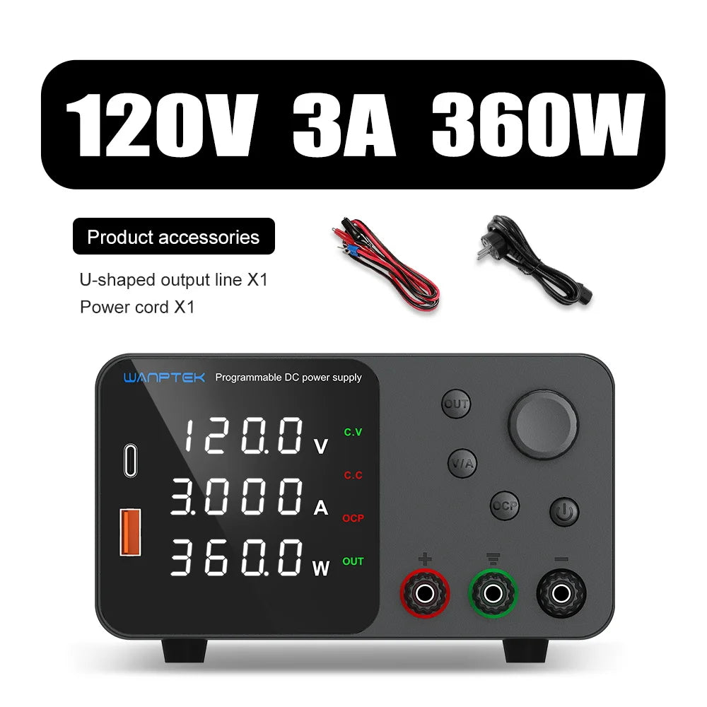 Wanptek DC Power Supply 30V 10A 5A Variable Bench Power Supply Adjustable Lab Power Supply 60V 5A 120V 3A Voltage Regulator by MVEnergo