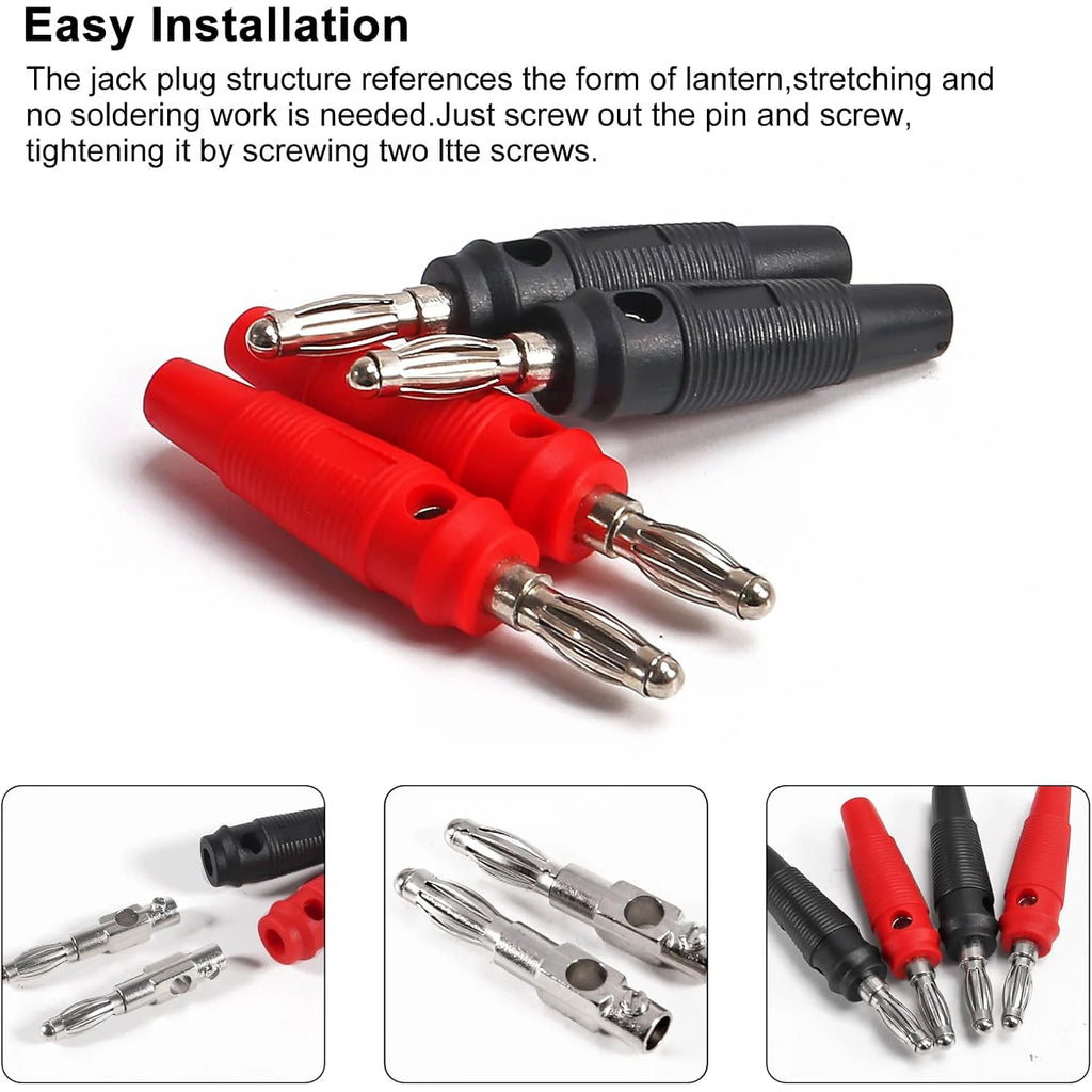 Binding Posts Terminals 4mm Banana Plug Socket Red and Black Gold Plated 4mm Female and Male Banana Plugs Banana Socket Terminal by MVEnergo