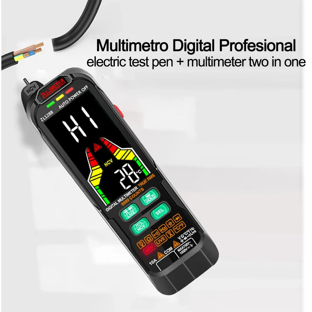 USB Charge Smart Multimetro Digital Profesional AC DC Current Voltage Detector Pen Capacitance Temp Auto Range Tester Multimeter by MVEnergo