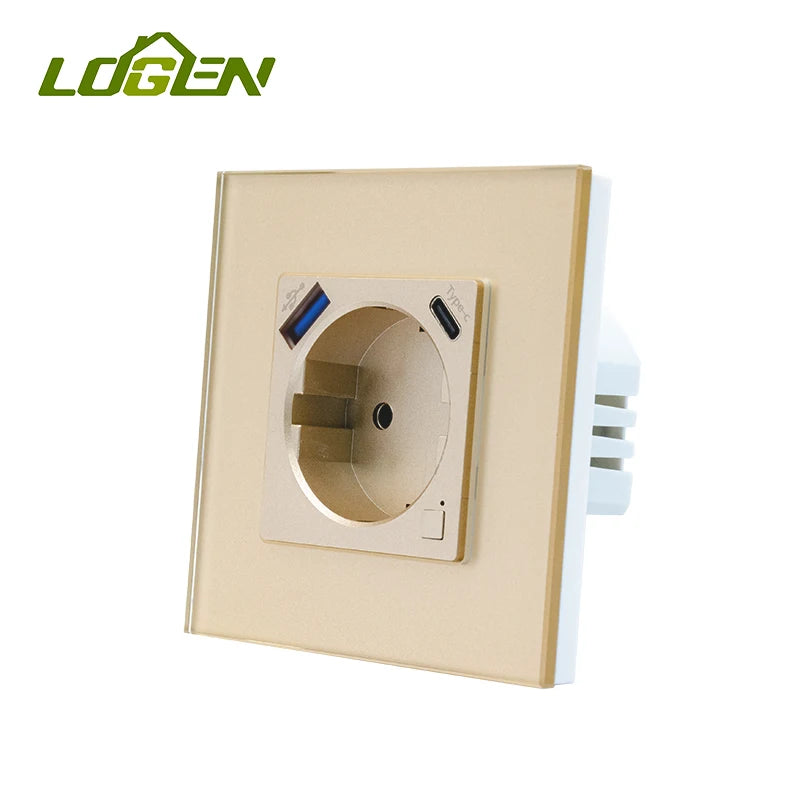 Wifi Smart Sockets Type-c USB Fast Charging Timing Function EU Socket Work With Tuya  Alice Alexa 220V Wall Socket