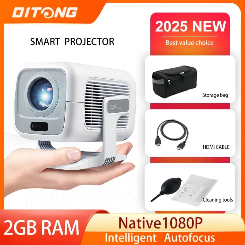 DITONG X3Plus HD projector Native 1080P support 4K WIFI6 BT5.4 Android mini Portable projector led home theater video projector by MVEnergo