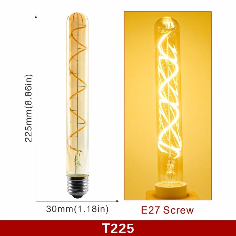E14 E27 Retro LED Spiral Filament Light Bulb 4W Warm Yellow 220V C35 A60 T45 ST64 T185 T225 G80 G95 G125 Vintage Edison Lamp by MVEnergo