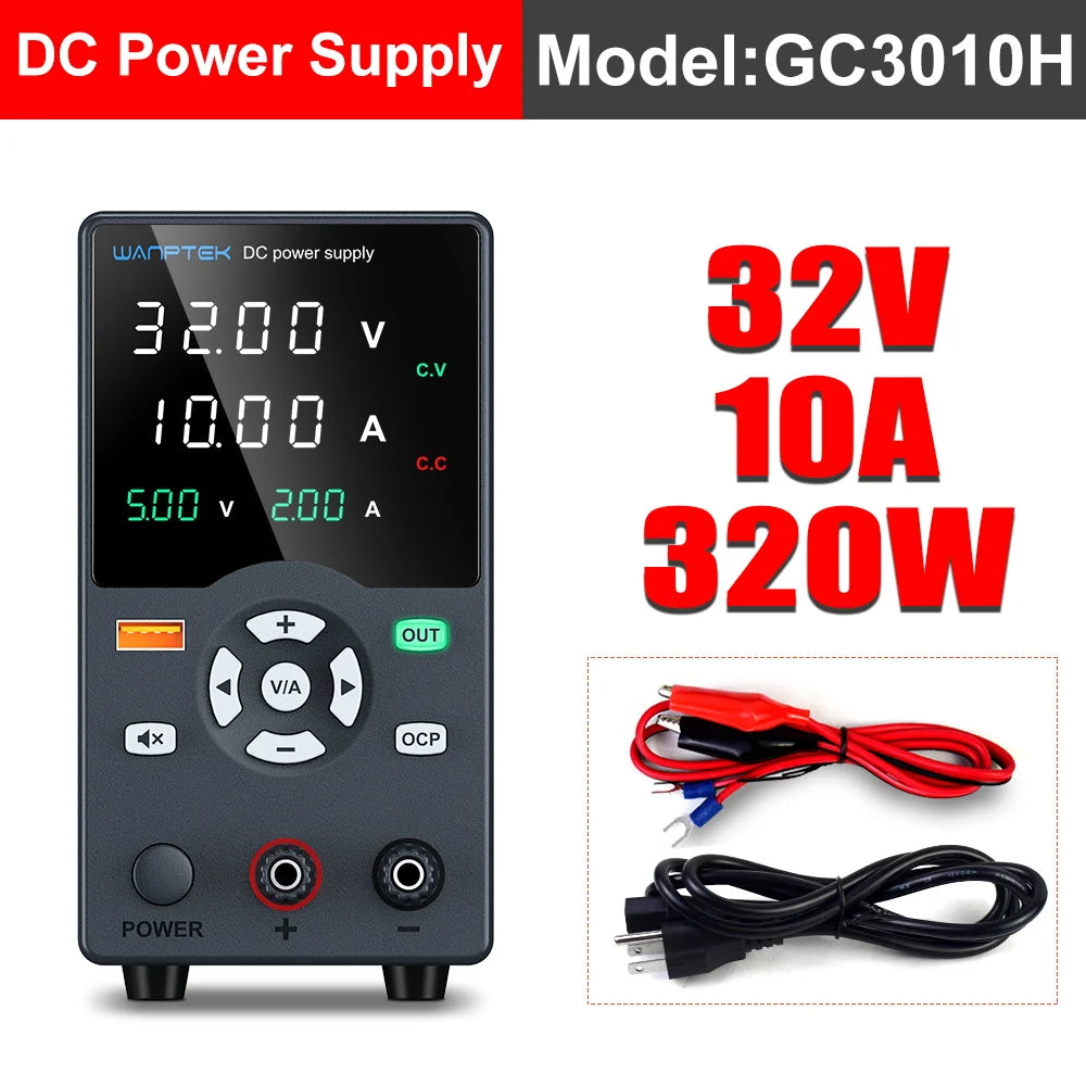 Wanptek Adjustable DC power supply 30V 10A 60V 5A Lab Bench Power Source Stabilized Power Supply Voltage Regulator Switch 120V3A by MVEnergo