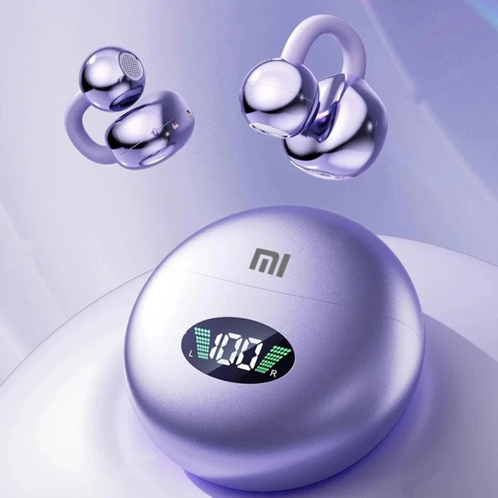 Xiaomi Wireless Bluetooth Q71 Clip-on Earphones High Sound Quality Earbuds Led Display Headphones Music Sports Headset by MVEnergo