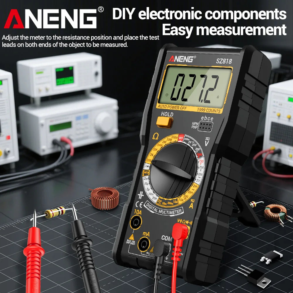 ANENG Intelligent Digital Multimeter Automotive Voltage Triode Tester SZ818+BT173 9V/12V Battery Digital Display Detector Tools by MVEnergo