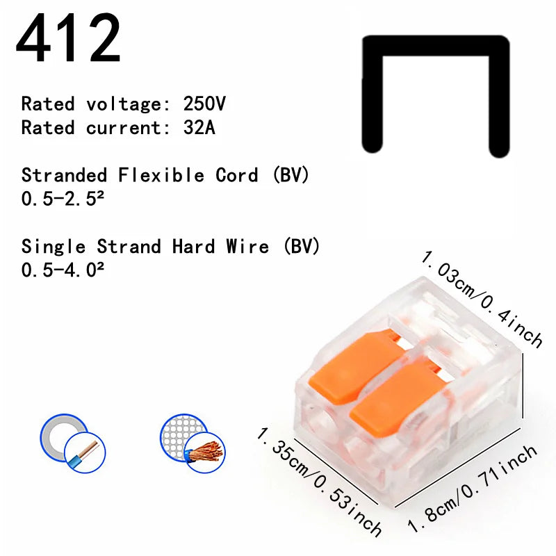 10-75 Pcs Orange Universal Type Quick Plug-in Terminals,Electrical Equipment Connectors,Wire Connector Terminals,250V/32A by MVEnergo