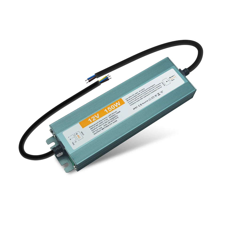 IP67 Waterproof Power Supply AC 110 240V 250V to DC 12V 24V LED Driver for Outdoor LED Strip Lights CCTV Camera Power Converter by MVEnergo