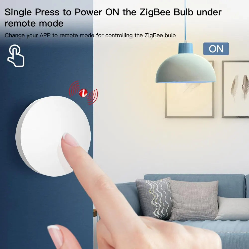 Tuya ZigBee Button Scene Switch Intelligent Linkage Smart Switch Battery Powered Automation Work With Smart Life Zigbee Devices by MVEnergo