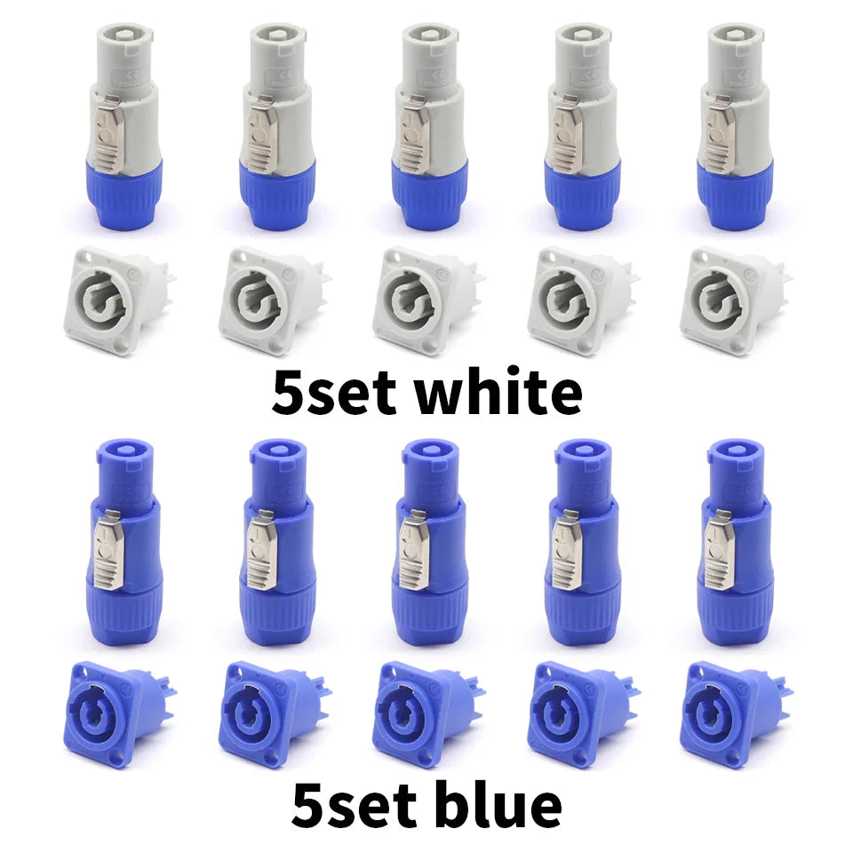 Powercon Connector Lockable Cable Connector + Chassis Socket for Electric Drill LED Screen Stage Lighting Power Connecting
