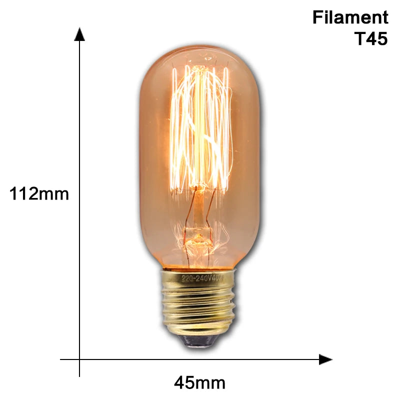 Retro Edison Light Bulb E27 40W 220V 110V Bedroom Industrial Loft Vintage Bulb For Home Decor Filament incandescent Edison Lamp by MVEnergo