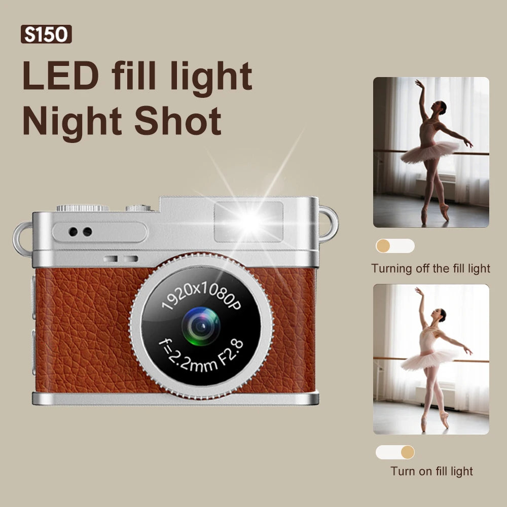 1080P Digital Camera Retro CCD Mini Cam with Screen Indoor Outdoor Sports Portable Vintage Very Small Camcorder Video Recorder by MVEnergo