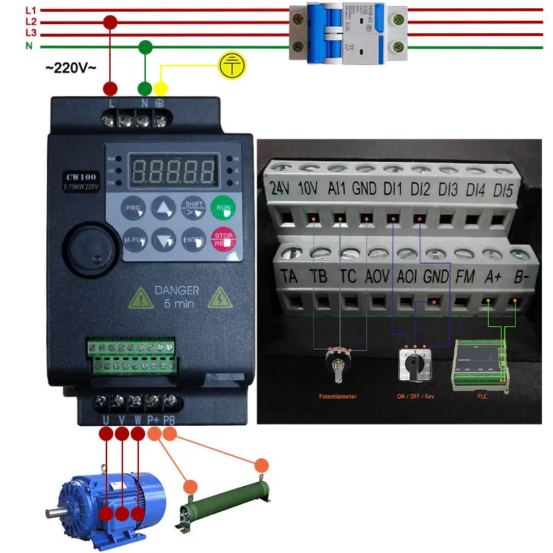 380V Or 220V Economical VFD Variable Frequency Drive Converter Inverter 0.75/1.5/2.2/3.7/4/5.5/7.5/11 KW Motor Speed Controller by MVEnergo