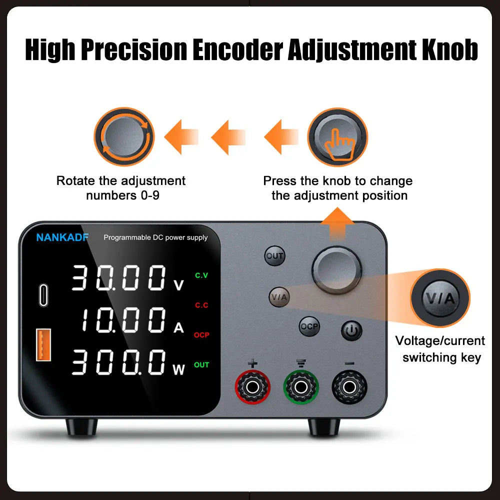 NANKADF DC Lab Power Supply 30V 60V Adjustable Voltage Regulator Preset Voltage Current Dual Input Voltage 220V/110V by MVEnergo
