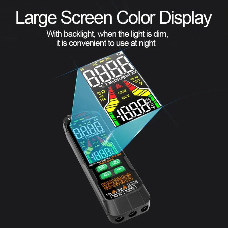 USB Charge Smart Multimetro Digital Profesional AC DC Current Voltage Detector Pen Capacitance Temp Auto Range Tester Multimeter by MVEnergo